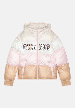 Guess JUNIOR GIRL HOODED PADDED - Vinterjakke - grey pink