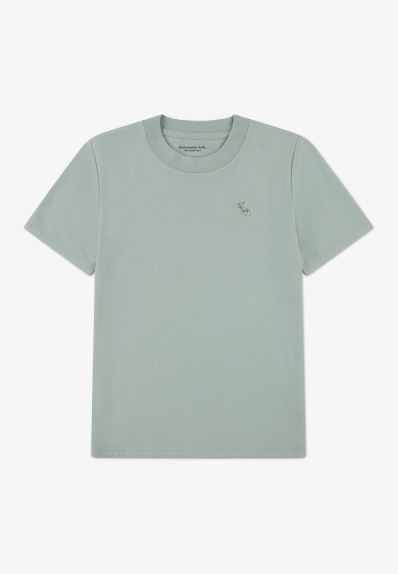 Ανοιχτό πράσινο βαμβακερό μπλουζάκι με κοντά μανίκια και στρογγυλή λαιμόκοψη. Διαθέτει μικρό κεντητό σχέδιο ταράνδου στο στήθος.