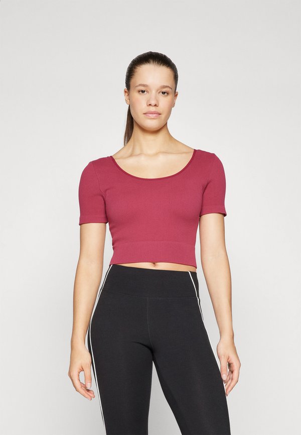 LIFE WAY CROP SEAM  - Sports T-shirt - beaujolais