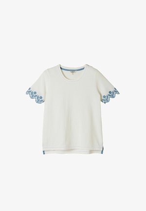 FatFace, REGULAR FIT - EMBROIDERED SLEEVE T SHIRT - Print T-shirt - ivory