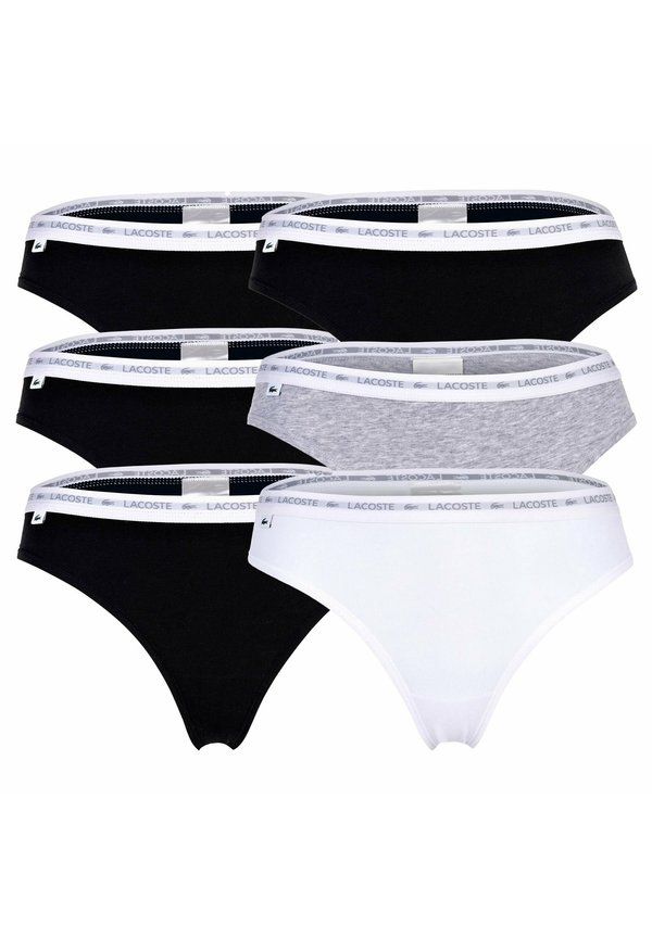 STRINGS 6ER PACK - LOGOBUND EINFARBIG - Thong - schwarz schwarz grau weiß