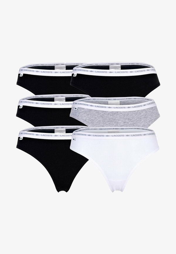 STRINGS 6ER PACK - LOGOBUND EINFARBIG - Thong - schwarz schwarz grau weiΓ