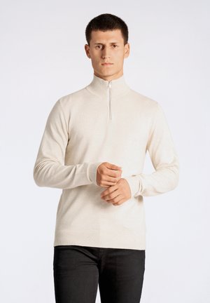Lindbergh HALF ZIP - Jersey de punto - off white mel