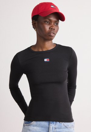 SLIM BADGE TEE - Maglietta a manica lunga - black