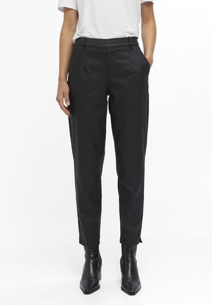 Object, OBJBELLE LISA COATED PANT NOOS - Trousers - black