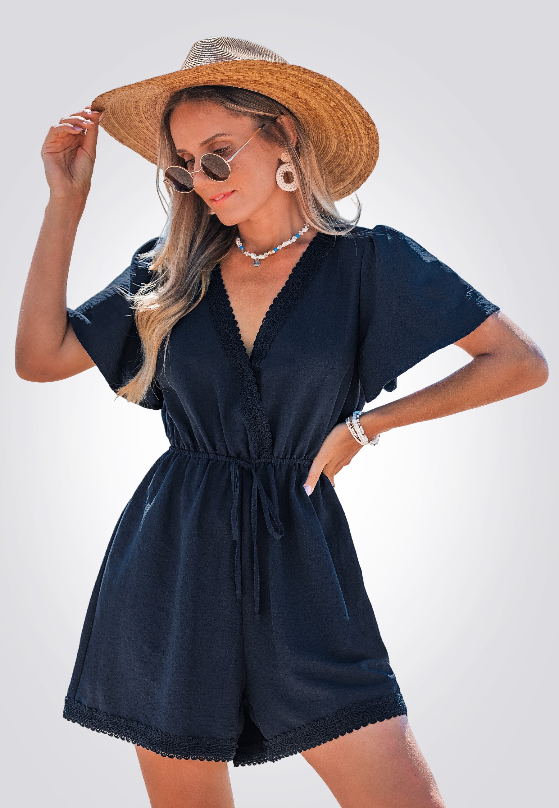 Cupshe Jumpsuit dark blue/donkerblauw