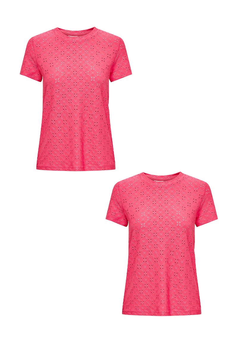 JDY 2ER-SET KURZARM RUNDHALS - T-Shirt basic - rosa