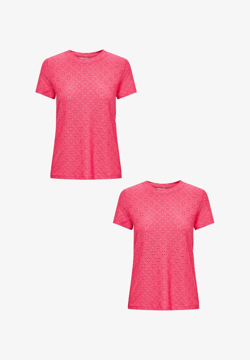 JDY 2ER-SET KURZARM RUNDHALS - T-Shirt basic - rosa