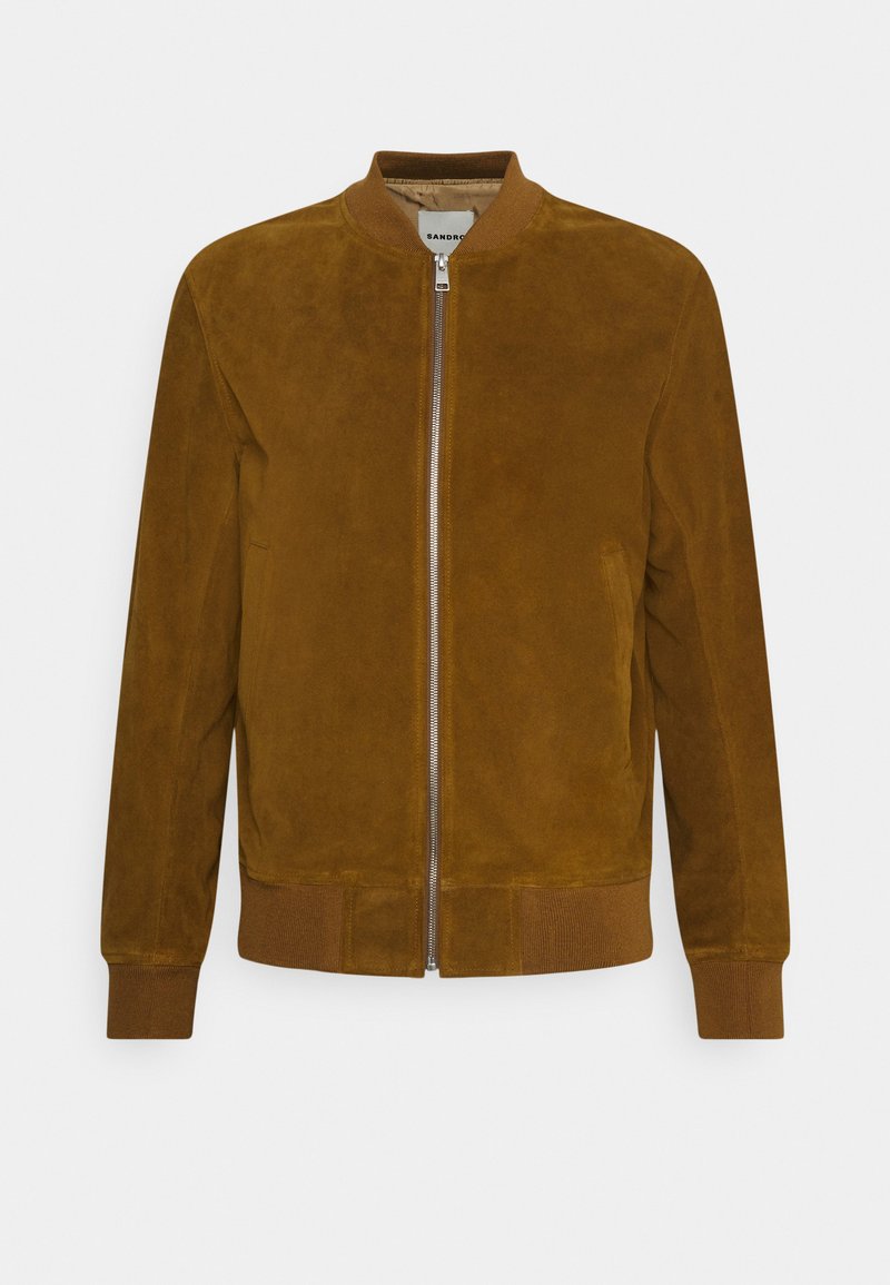 sandro Leren jas camel