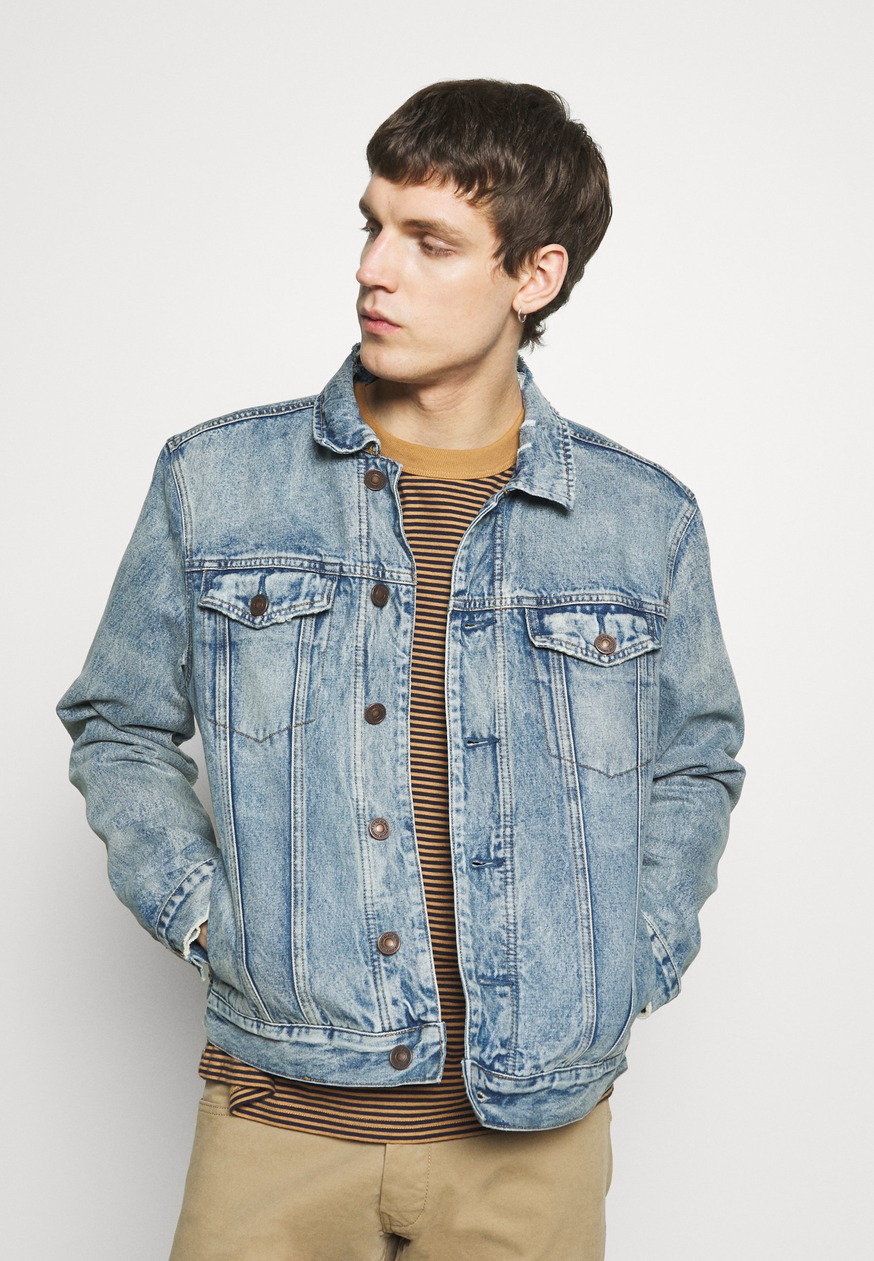 all saints white denim jacket