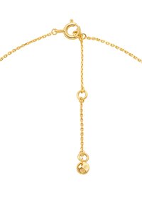 Goldplattiertes Armband mit zartem Kettendesign. Mit einem Karabinerverschluss und einem kleinen runden Anhänger mit graviertem Detail.