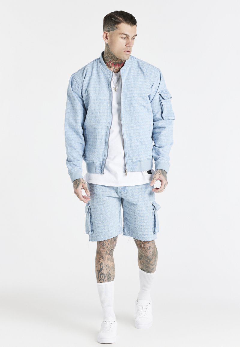 Herren Skinny Fit | SIKSILK Jeans Shorts light blue/hellblau - VA71497 Herren Skinny Fit | SIKSILK Jeans Shorts light blue/hellblau - VA71497