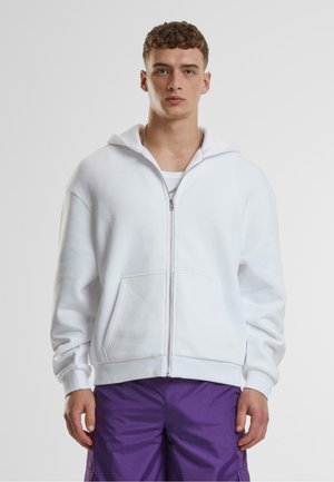 Urban Classics Zip-up sweatshirt - white