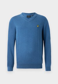 V NECK JUMPER - Pulover - deep water
