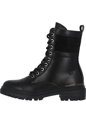Lace-up ankle boots - schwarz matt