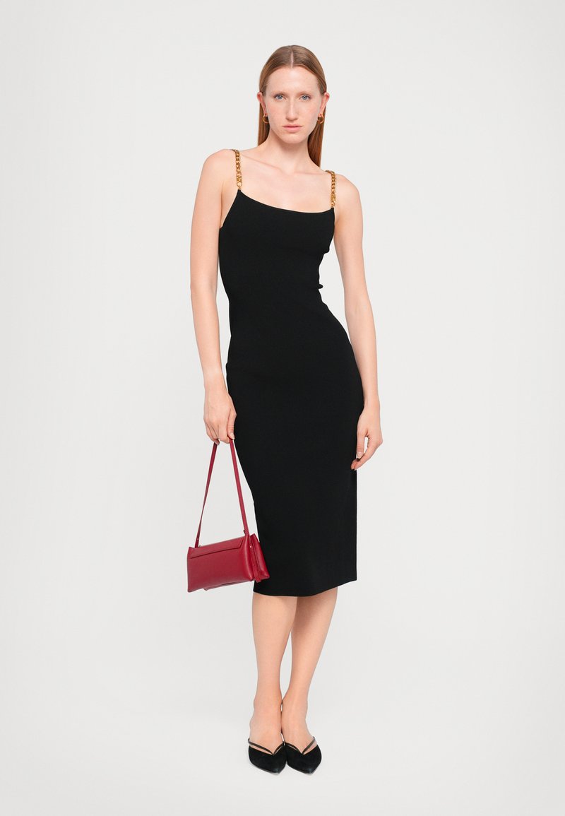 MICHAEL Michael Kors CHAIN STRAP MIDI - Cocktail dress / Party dress - black - Zalando MICHAEL Michael Kors CHAIN STRAP MIDI - Cocktail dress / Party dress - black - Zalando