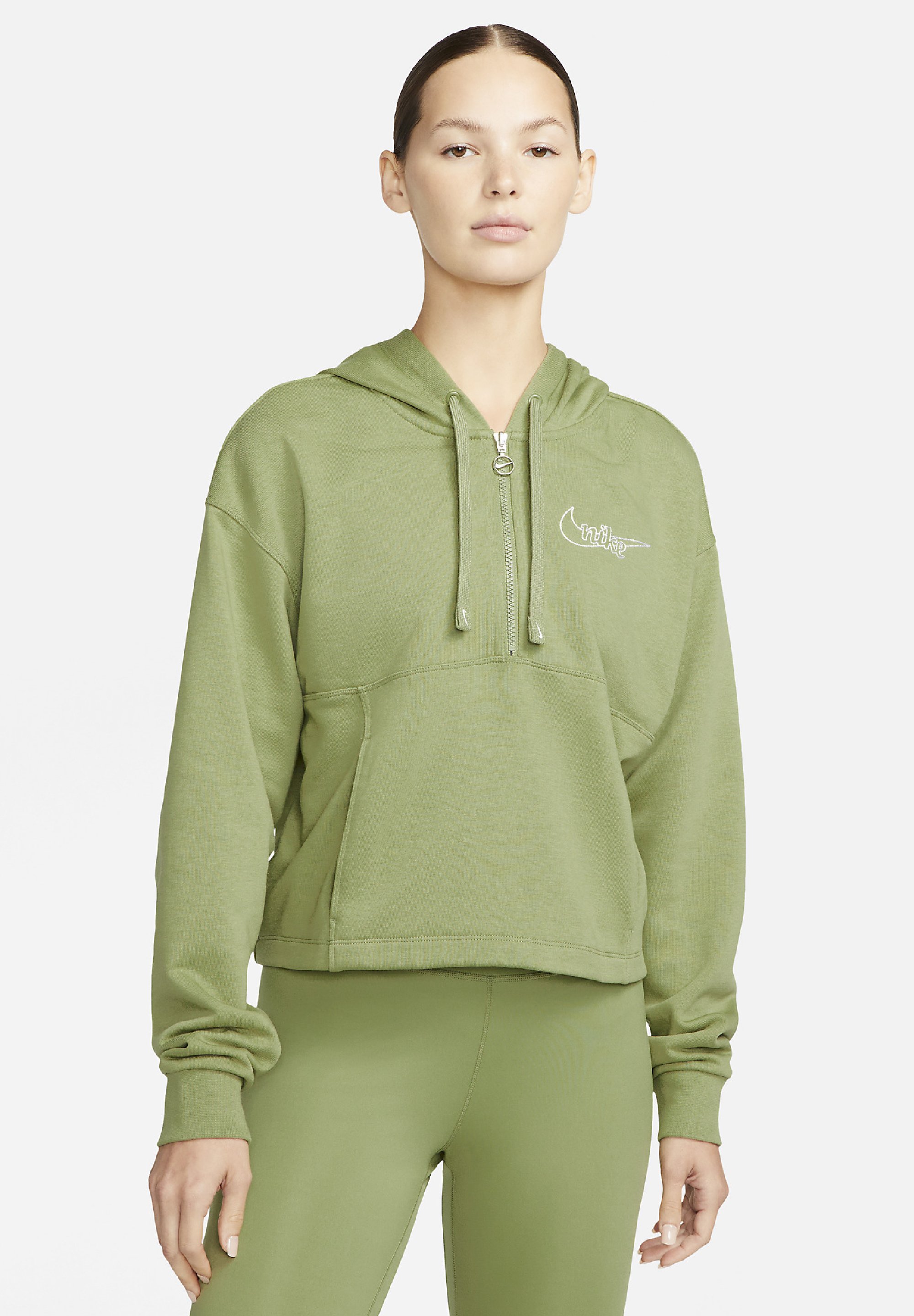 Nike Performance Hoodie - alligator white/green - Zalando.co.uk