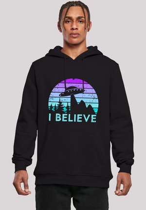 I BELIEVE UFO ALIEN RAUMSCHIFF RETRO - Hoodie - schwarz