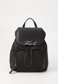 KARL LAGERFELD Logo-Plaque Backpack in Black for Men KARL LAGERFELD Logo-Plaque Backpack in Black for Men