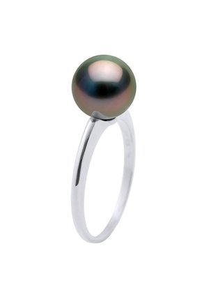 EEVA RING TAHITIAN PEARL WHITE GOLD 375/1000 - Bague - silver coloured/black