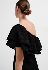 Selected Femme SLFIRENA ONE SHOULDER SHORT DRESS - Dzsörzéruha - black