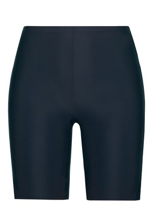 Cortos de ciclismo azul marino hechos de un material suave y elástico. Presentan una cintura alta y un diseño ajustado, adecuados para ropa deportiva.