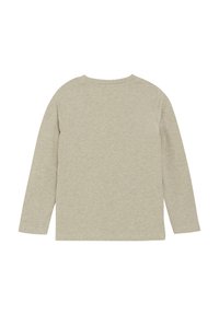 Langemouwen shirt in licht beige, gemaakt van zachte, licht getextureerde stof. Beschikt over een ronde halslijn en rechte snit.