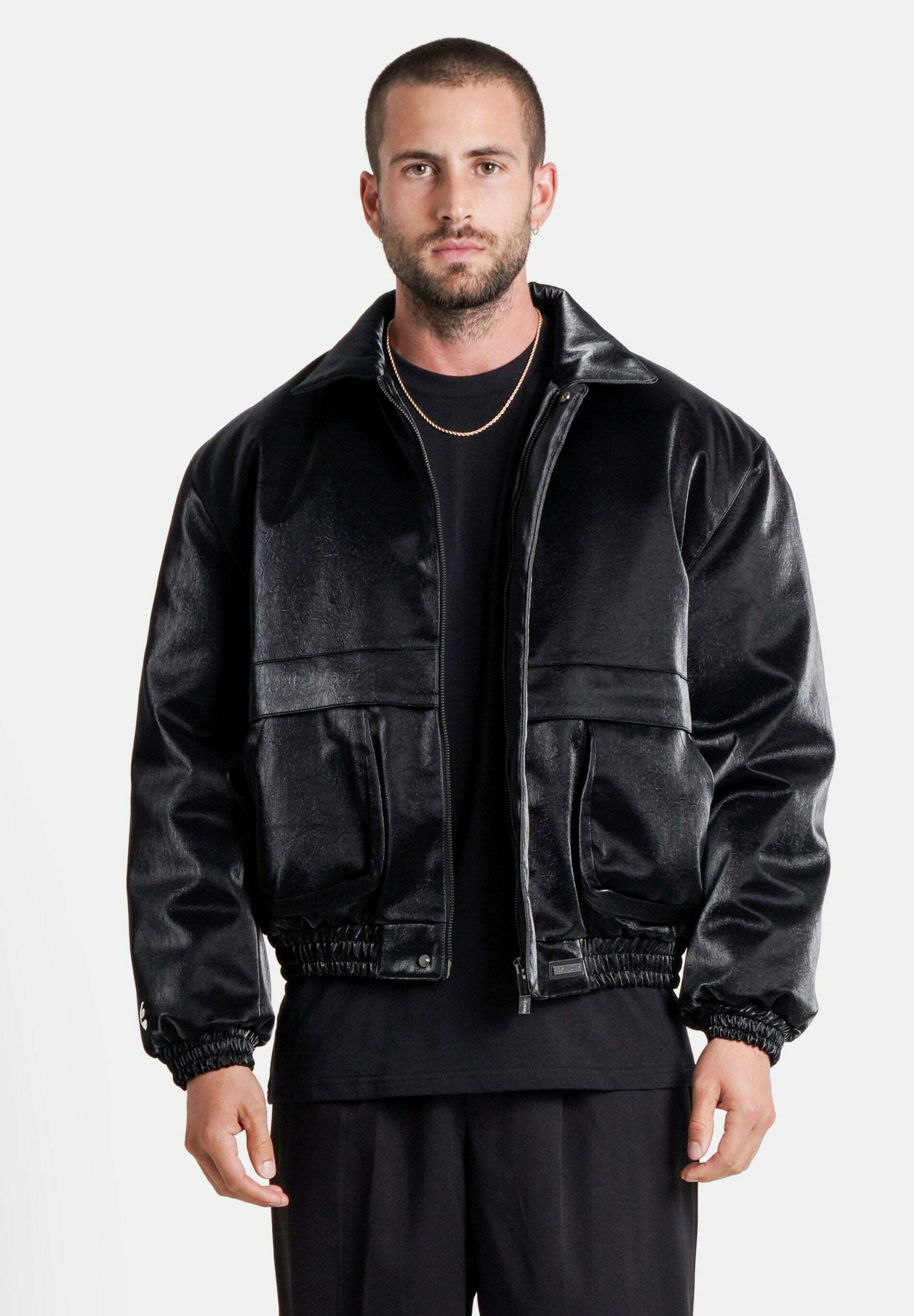 Sixth June PANELLED - Faux leather jacket - black - Zalando