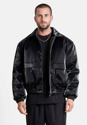 PANELLED - Imitatieleren jas - black