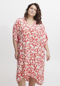 Fransa FPIria Jurk geranium mix hs ethnic/donkerroze