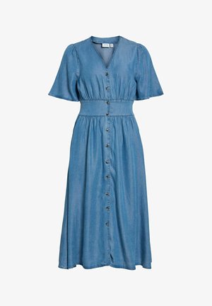 VILA, MIDI DRESS VIMAI SHORT SLEEVED - Τζιν φόρεμα - medium blue denim