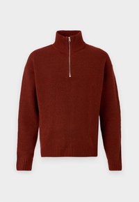 JOROLLIE HALF ZIP - Jersey de punto - dark brown