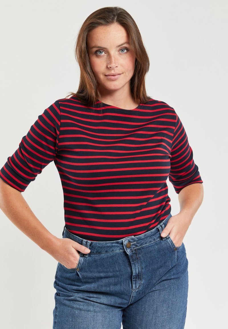 Vinrød/sort Medium Stripe langærmet top main image 0