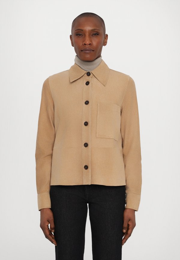 JACKET - Leather jacket - beige