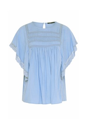 Yours Clothing, PLUS SIZE CROCHET TOPS - Blouse - baby blue