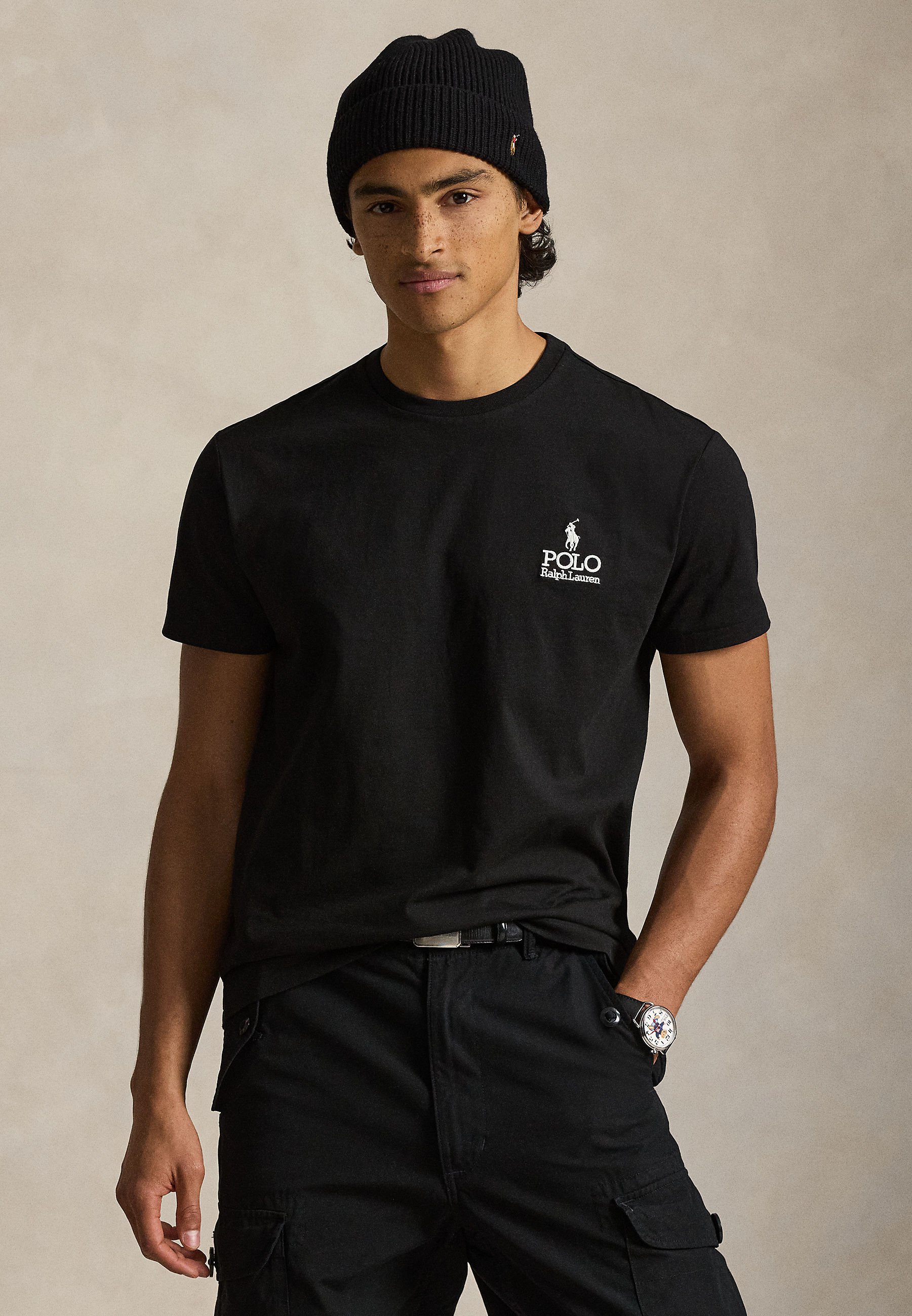 Polo Ralph Lauren CUSTOM SLIM FIT - Tricou basic - black/negru