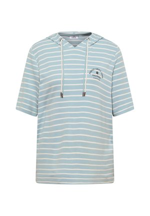 Cecil, SHORT-SLEEVE HOODNSHIRT WITH STRIPES - T-shirts print - crystal mint