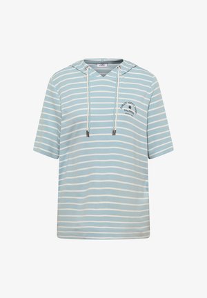 Cecil, SHORT-SLEEVE HOODNSHIRT WITH STRIPES - T-shirt imprimé - crystal mint