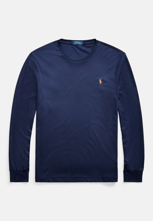 CUSTOM SLIM FIT SOFT COTTON T-SHIRT - Ilgarankovis viršutinės dalies drabužis - refined navy