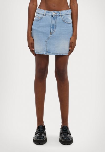 GCDS CHOKER SKIRT - Denim skirt - light blue