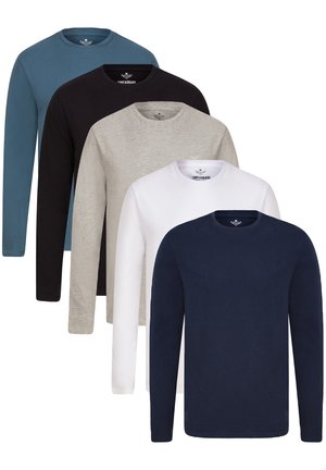 5 PACK - Pitkähihainen paita - navy/grey marl/black/white/blue