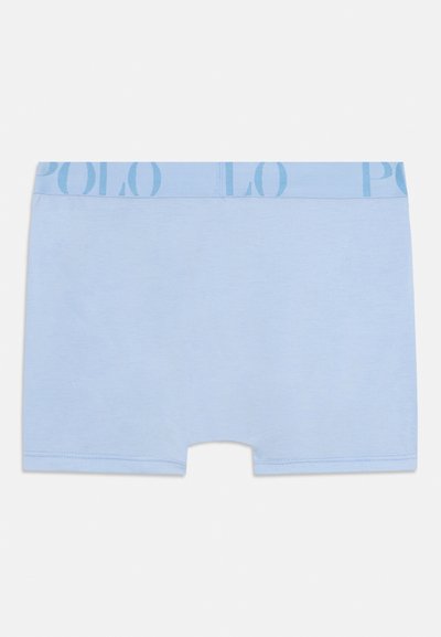 Svetlomodré boxerky z jemného materiálu s potlačou loga na páse. Dizajn zahŕňa krátky strih nohavíc bez ďalších akcentov.