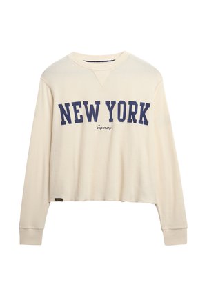 Superdry ATHLETIC ESSENTIAL LONG SLEEVE  - Strickpullover - desert bone off white