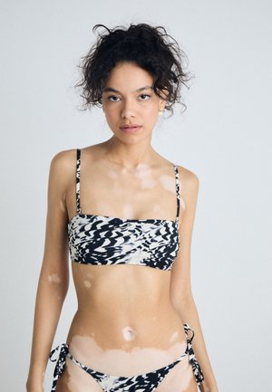 BANDEAU - Bikini top - black/white