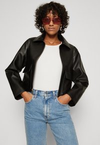 Abercrombie & Fitch JACKET - Jakna od umjetne kože - black beauty