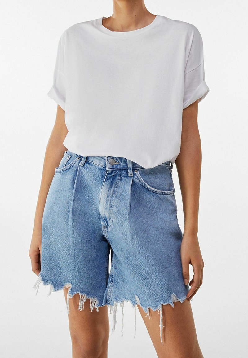 Bershka Denim shorts - blue denim