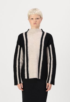 Selected, SLFLULU VERTICAL HIGH NECK - Trui - birch/black