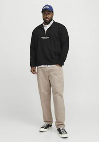 Jack & Jones JORVESTERBRO QUARTER ZIP - Felpa - black