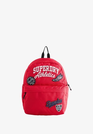 EMBROIDERED VARSITY BADGE LOGO - Mochila escolar - red