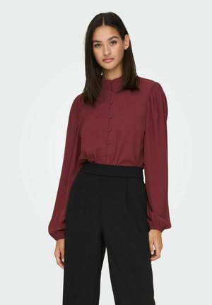 LANGARM - Button-down blouse - oxblood red